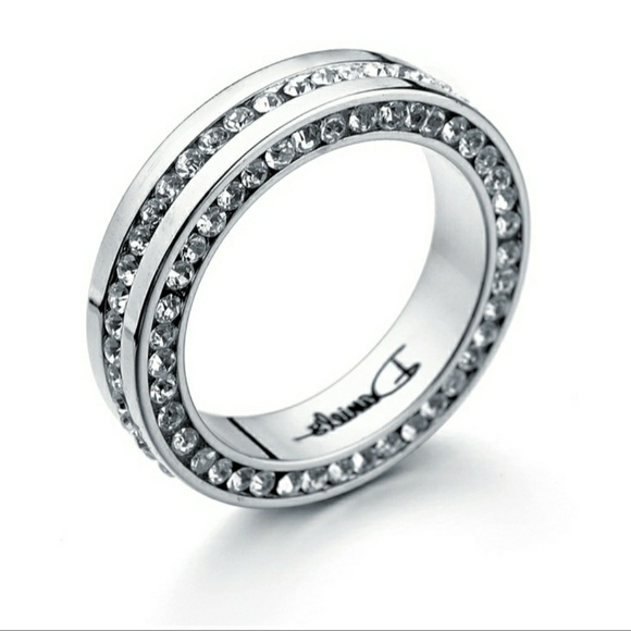 Jewelry - 14k White Gold Diamond Eternity Wedding Band Ring